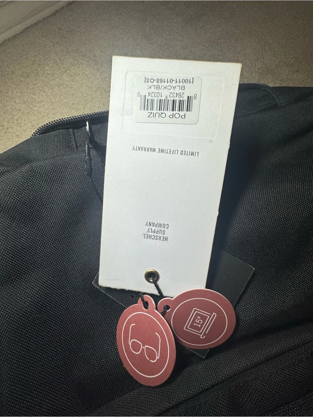 Herschel Pop Quiz Aspect Black Men's Backpack 22L